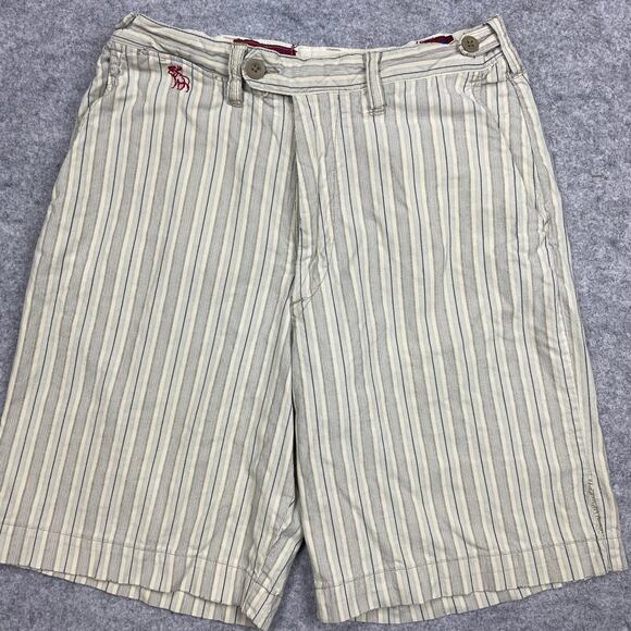 Abercrombie & Fitch shorts men’s 30‎ vintage white stripe retro Y2K adjustable - Picture 1 of 16